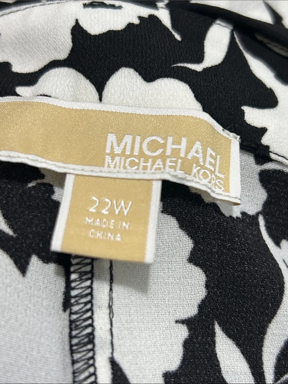 Michael Kors Plus‎ 22W Wide Leg Pants Floral Tie Belt Black White Lagenlook Work
